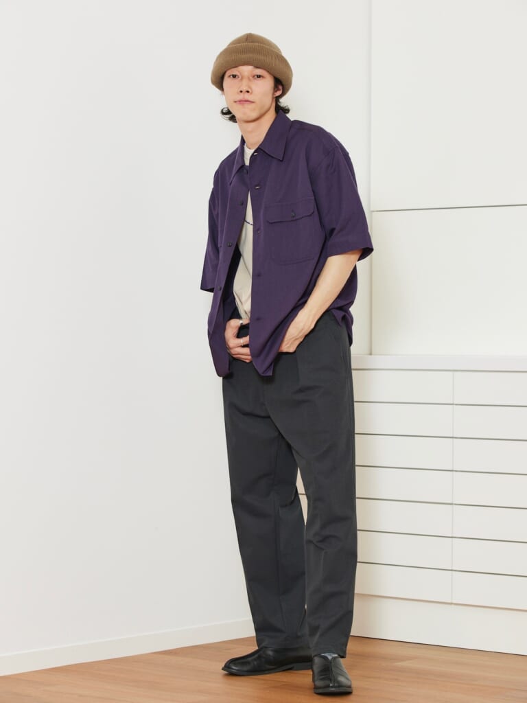 coordinate-1021-shirt-t-shirt-wide-pants-leather-shoes