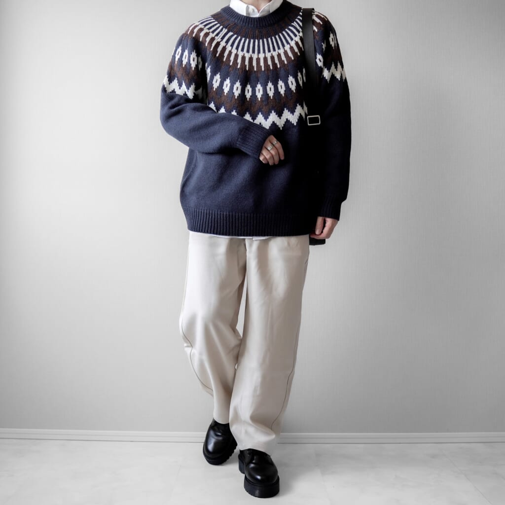 coordinate-1056-nothing-knit-chino-pants-leather-shoes